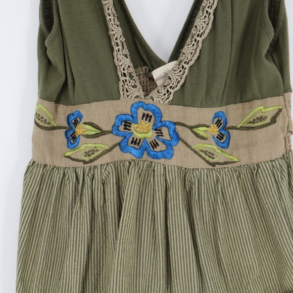 Free People Women's Tank Top Size Medium Bohemian Embroidered Fit and Flare - Picture 5 of 12